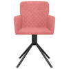 Okretne blagovaonske stolice 2 kom ružičaste baršunaste 344794