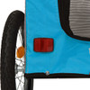 Prikolica za bicikl za pse plavo-siva od tkanine i željeza 93834