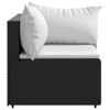 Kutna vrtna sofa od poliratana s jastucima crna 319729