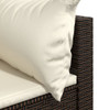 Kutna vrtna sofa od poliratana s jastucima smeđa 319745