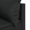 Kutne vrtne sofe s jastucima 2 kom crne od poliratana 319778