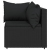 Kutna vrtna sofa od poliratana s jastucima crna 319777