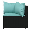 Kutne vrtne sofe s jastucima 2 kom crne od poliratana 319806