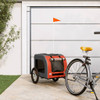 Prikolica za bicikl za pse narančasto-siva od tkanine i željeza 93830