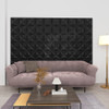 3D zidni paneli 48 kom 50 x 50 cm origami crni 12 m² 150918