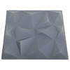 3D zidni paneli 48 kom 50 x 50 cm dijamantno sivi 12 m² 150920