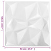 3D zidni paneli 12 kom 50 x 50 cm dijamantno bijeli 3 m² 340585