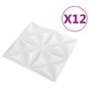 3D zidni paneli 12 kom 50 x 50 cm origami bijeli 3 m² 340586