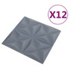 3D zidni paneli 12 kom 50 x 50 cm origami sivi 3 m² 340590