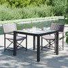 Vrtni stol 90 x 90 x 75 cm od kaljenog stakla i poliratana crni 316698