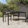 Vrtni stol 150x90x75 cm od kaljenog stakla i poliratana crni 316706