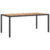 Vrtni stol od poliratana i bagremovog drva 190x90x75 cm crni 316722