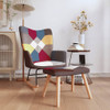 Stolica za ljuljanje s osloncem za noge patchwork od tkanine 328192