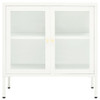 Komoda bijela 70 x 35 x 70 cm od čelika i stakla 336065