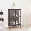 Komoda antracit 75 x 35 x 105 cm od čelika i stakla 336072