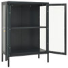 Komoda antracit 75 x 35 x 105 cm od čelika i stakla 336072