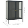 Komoda antracit 75 x 35 x 105 cm od čelika i stakla 336072