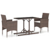3-dijelni vrtni blagovaonski set smeđi 3072448