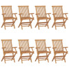 Vrtne stolice sa smeđe-sivim jastucima 8 kom masivna tikovina 3072912