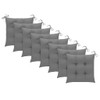 Vrtne stolice sa sivim jastucima 8 kom od masivne tikovine 3072933