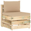 Modularna srednja sofa s jastucima od zeleno impregniranog drva 3074510