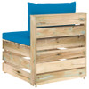Modularna srednja sofa s jastucima od zeleno impregniranog drva 3074511