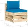 Modularna srednja sofa s jastucima od zeleno impregniranog drva 3074511