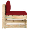 Modularna srednja sofa s jastucima od zeleno impregniranog drva 3074516