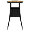 Vrtni stol Ø 60 x 75 cm od bagremovog drva i poliratana crni 310602