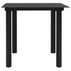 Vrtni blagovaonski stol crni 80 x 80 x 74 cm od čelika i stakla 312161