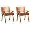 Vrtne blagovaonske stolice s jastucima 2 kom od bagremovog drva 3060849