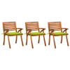 Vrtne blagovaonske stolice s jastucima 3 kom od bagremovog drva 3060814