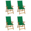 Nagibne vrtne stolice s jastucima 4 kom masivno bagremovo drvo 3065352