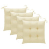 Vrtne stolice s krem bijelim jastucima 4 kom masivna tikovina 3062585