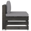 Modularna srednja sofa s jastucima od sivo impregniranog drva 3068121