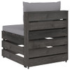 Modularna srednja sofa s jastucima od sivo impregniranog drva 3068121
