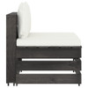 Modularna srednja sofa s jastucima od sivo impregniranog drva 3068122