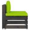 Modularna srednja sofa s jastucima od sivo impregniranog drva 3068131