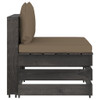 Modularna srednja sofa s jastucima od sivo impregniranog drva 3068128