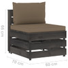 Modularna srednja sofa s jastucima od sivo impregniranog drva 3068128