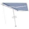Samostojeća tenda na ručno uvlačenje 450 x 300 cm plavo-bijela 3069556