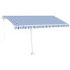 Samostojeća automatska tenda 450 x 300 cm plavo-bijela 3069566