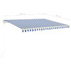 Tenda na ručno uvlačenje sa stupovima 4 x 3,5 m plavo-bijela 3070016