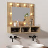 Ormarić s ogledalom LED boja hrasta sonome 60 x 31,5 x 62 cm 808885