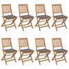 Sklopive vrtne stolice s jastucima 8 kom masivno bagremovo drvo 3075037