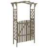 Pergola s vratima 116 x 40 x 204 cm siva od masivne jelovine 316393