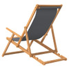 Sklopiva stolica za plažu od masivne tikovine siva 317698