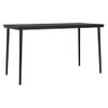 Vrtni blagovaonski stol crni 140x70x74 cm od čelika i stakla 318750