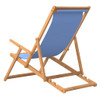 Sklopiva stolica za plažu od masivne tikovine plava 317697