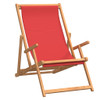 Sklopiva stolica za plažu od masivne tikovine crvena 317700